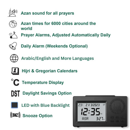 Al Fatiha Azan Table Clock