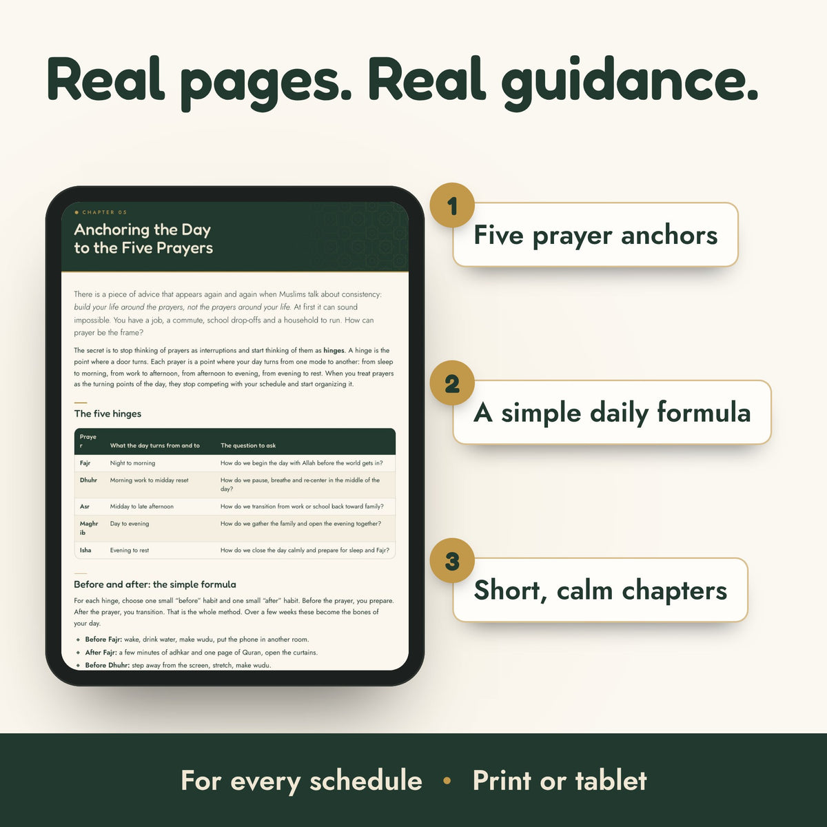 The Barakah Home: close-up of a real page