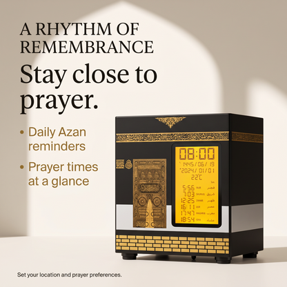 Daily Azan reminders and prayer times at a glance