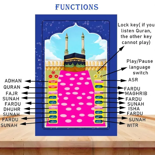 Darlida Junior Digital Prayer Mat – Interactive LED Guidance for Little Worshipers 🌟