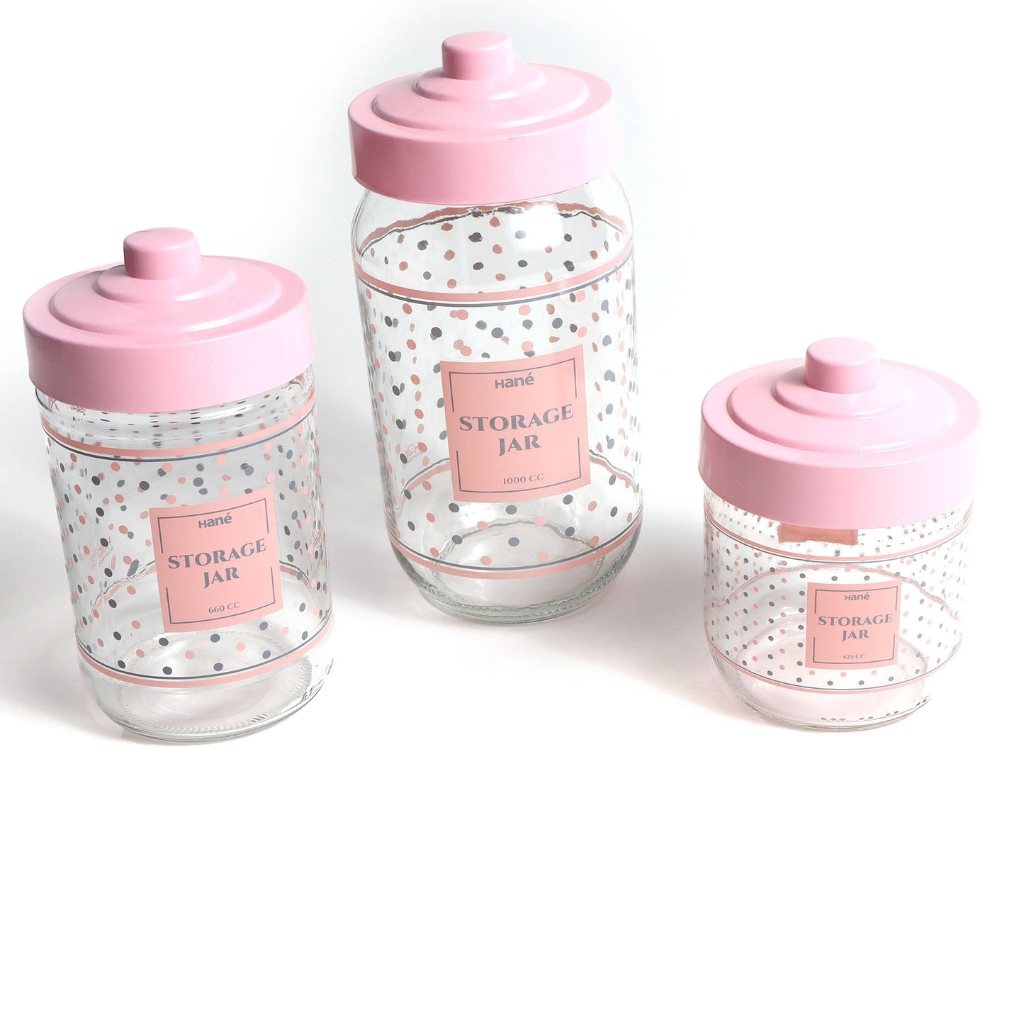 Polka Dot Candy Jar Set Pink