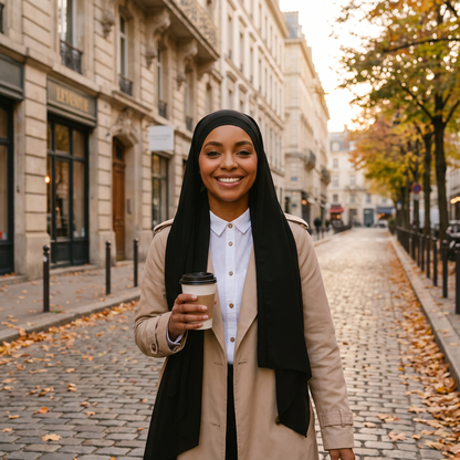 Instant Chiffon Scarf on a city street