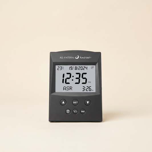 Muslim Digital Azan Clock on ivory background