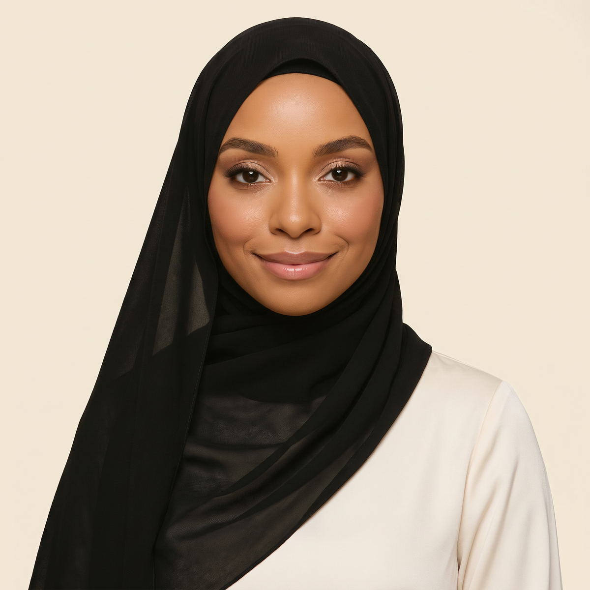 Instant Chiffon Scarf in black