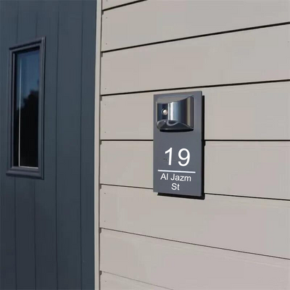 PERSONALIZED SOLAR MODERN DOOR PLAQUE